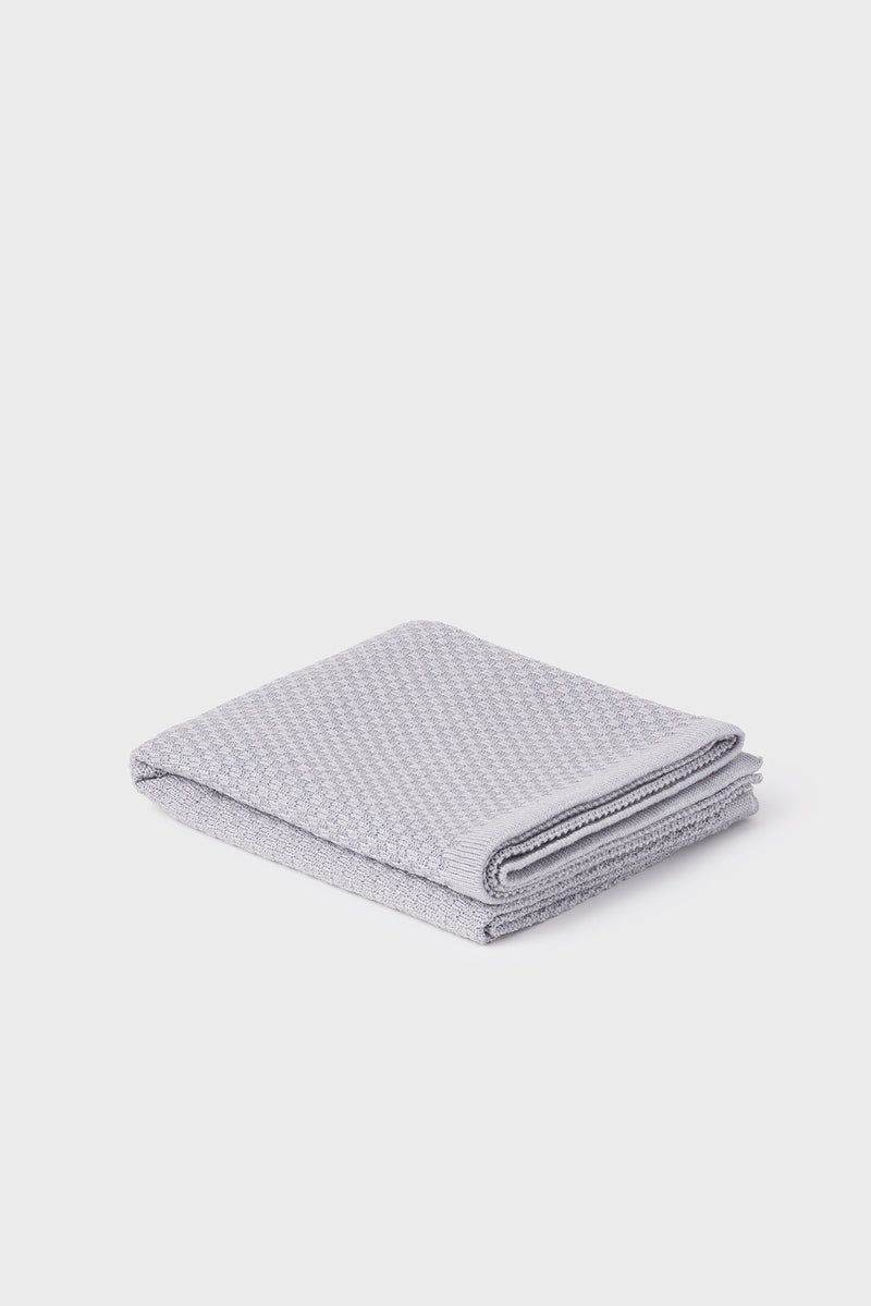 100% Merino Baby Blanket - Basketweave in Cygnet Grey