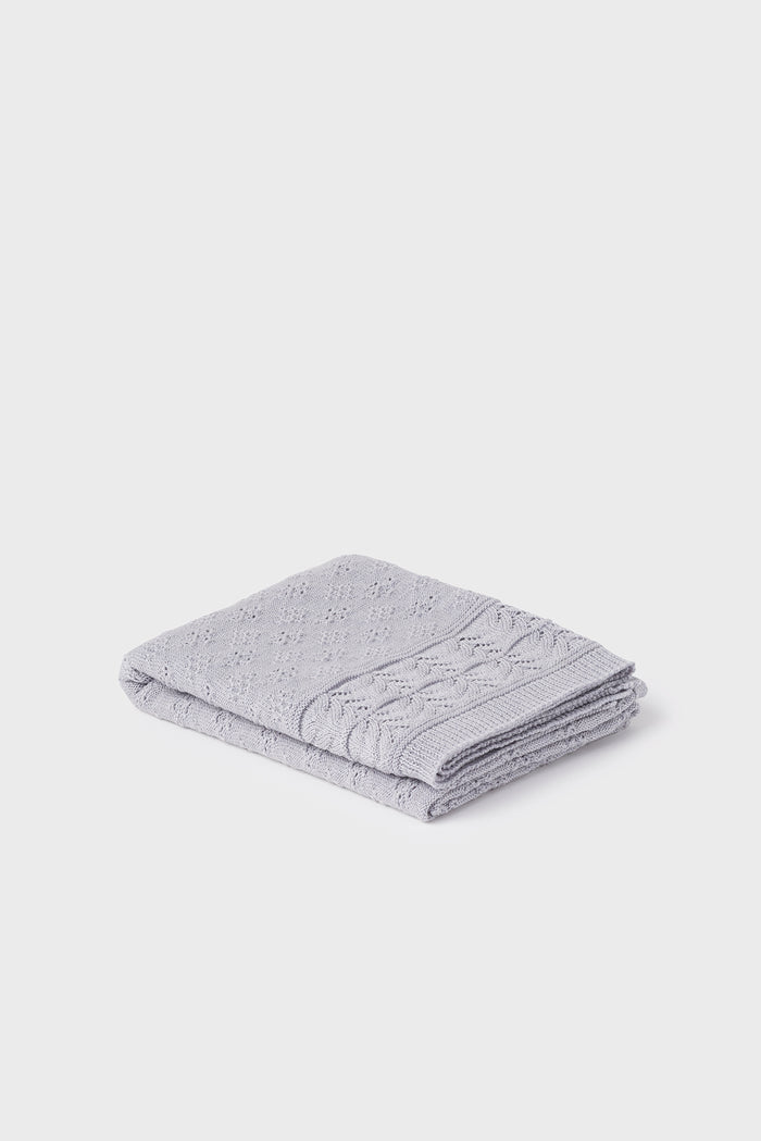 100% Merino Baby Blanket - Vintage Inspired in Cygnet Grey