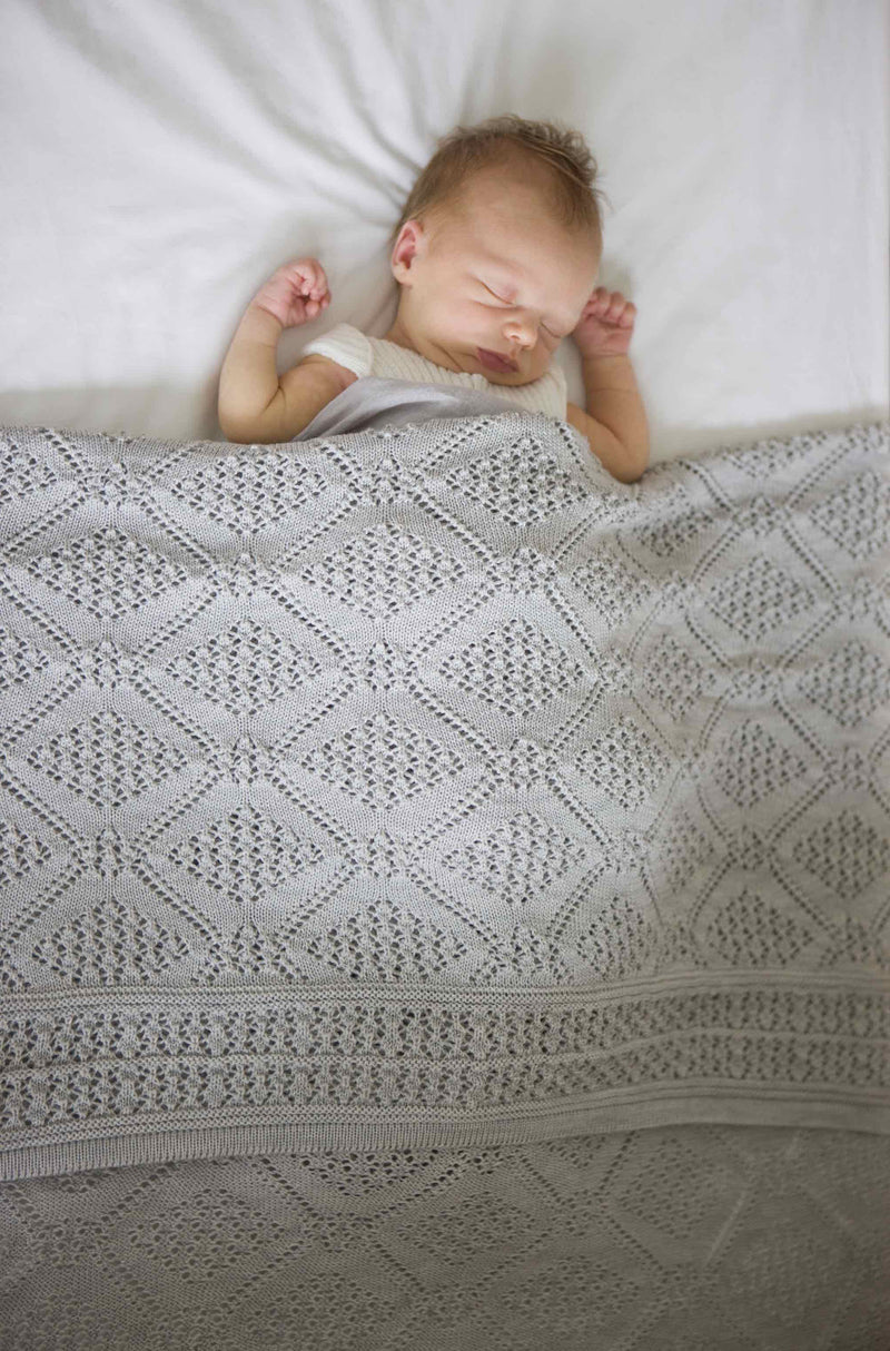 Grey knitted baby store blanket