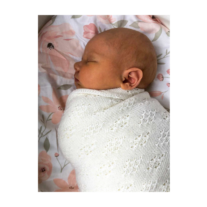 Vintage Baby Blanket in Bianco - 100% Merino