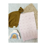 100% Merino Baby Blanket - Vintage Inspired in Dusky Pink