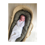 Heirloom Baby Blanket - Geometric Pattern in Bianco - 100% Merino