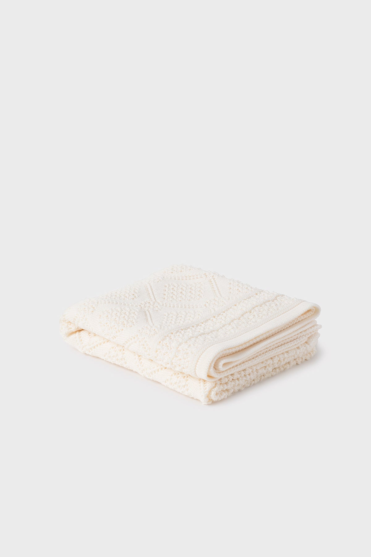 100% Merino Baby Blanket - Geometric in Bianco