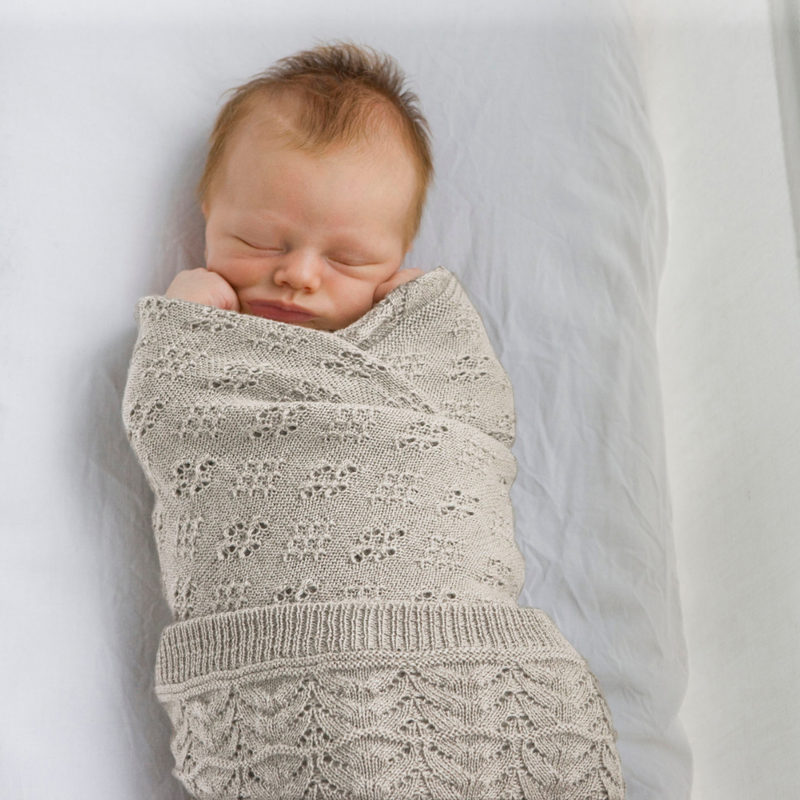 100% Merino Baby Blanket - Vintage Inspired in Oatmeal