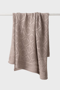 100% Merino Baby Blanket - Geometric in Nutmeg